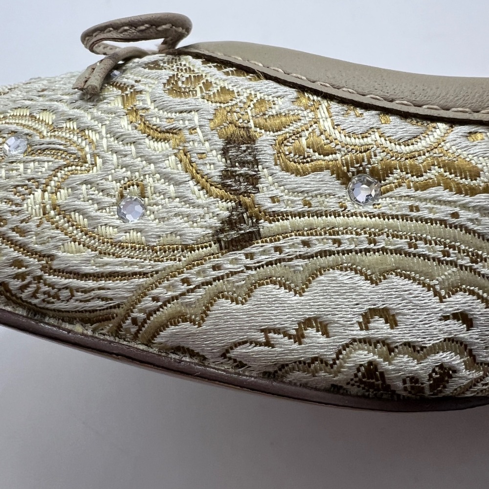 Nine & Company Womens Gold Paisley Brocade Rhinestone Kitten Heel Pumps 9.5M - Picture 8 of 9